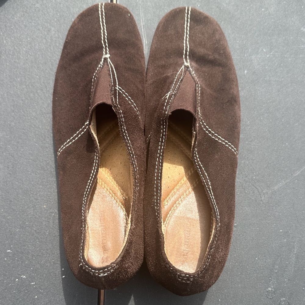 Naturalizer Brown Suede Slip-On Shoes